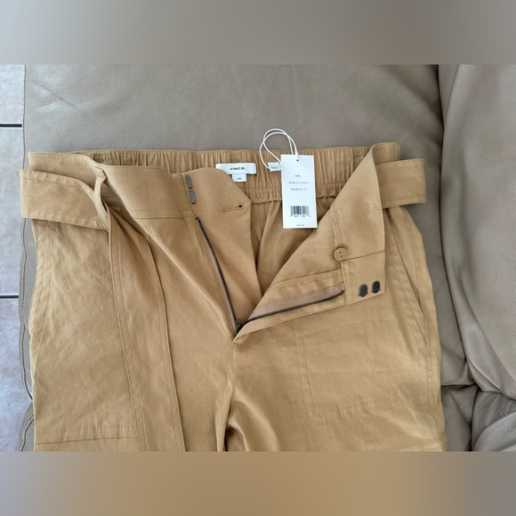 Vince Belted Linen-blend Pant in Natural - Picture 10 of 16
